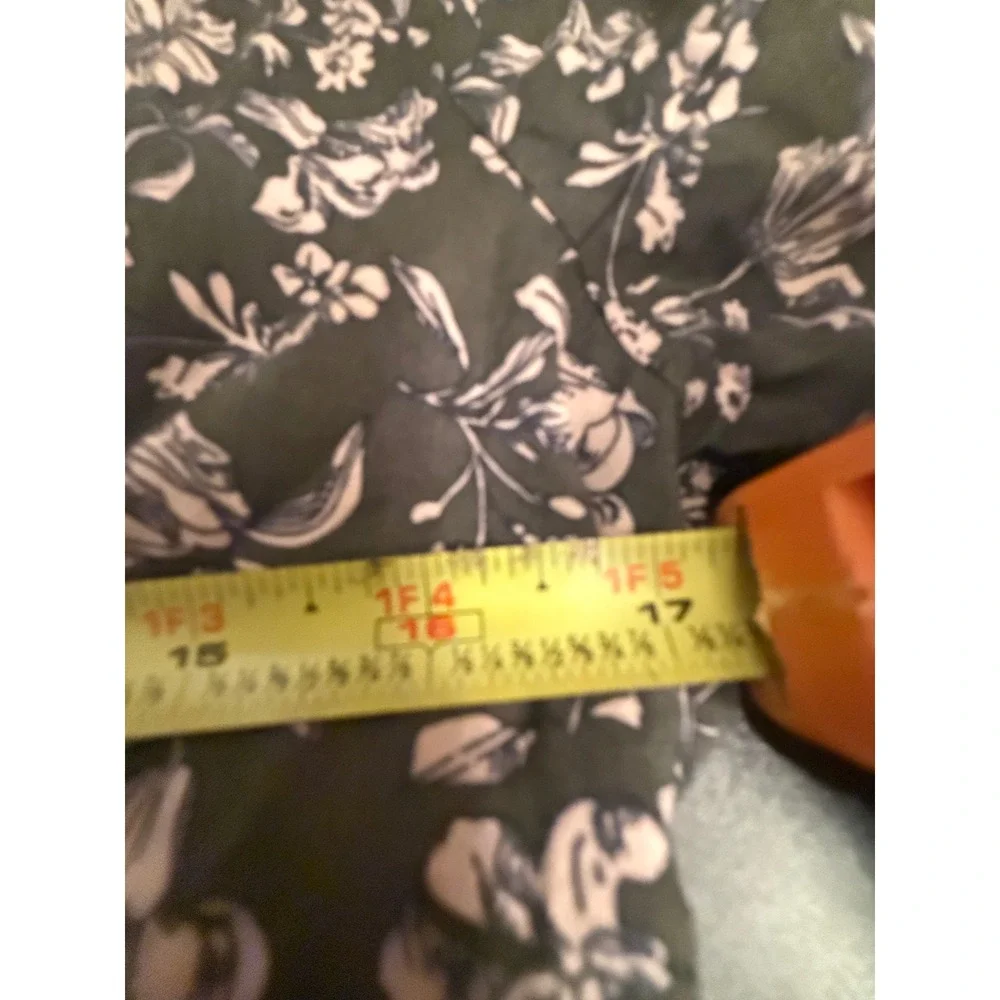 The Nines by Hatch Midi Dress Women Small Olive Green Floral V-Neck Tiered Boho